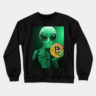 Alien Bitcoin Collectors Martian Invasion Crewneck Sweatshirt